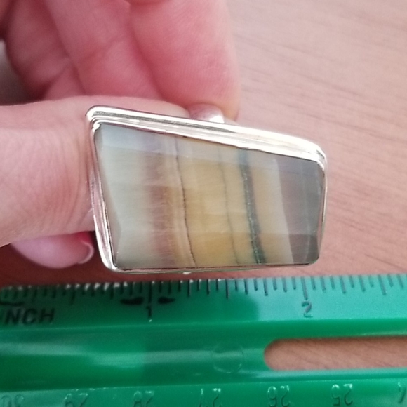 Fluorite Statement Ring in Sterling Silver - Picture 4 of 5
